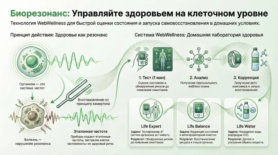 Инфографика: Биорезонанс: наблюдайте состояние на уровне системы